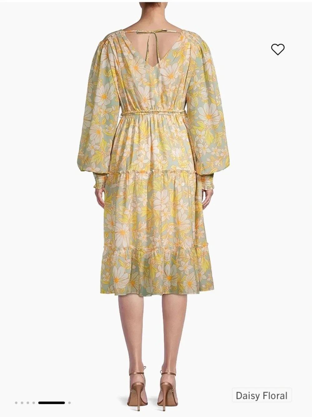 Rachel Parcell Pastel Yellow Floral Tie-Waist Midi Dress - Picture 8 of 8